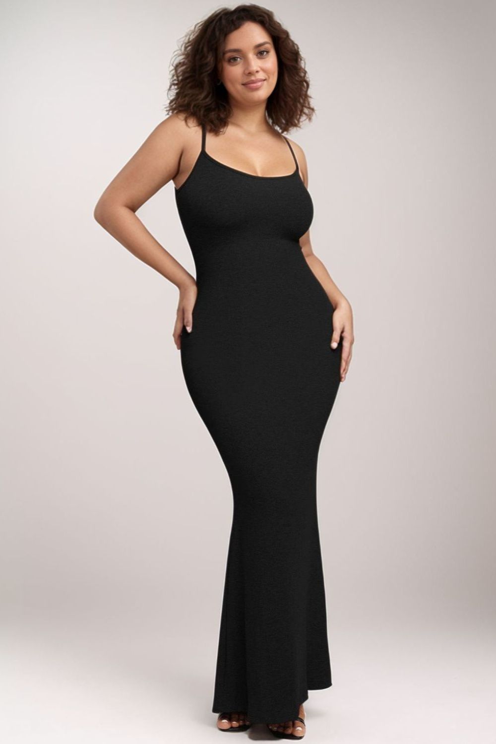 Maataji presents ( Basic Bae Built-In Shapewear Sleeveless Maxi Dress )