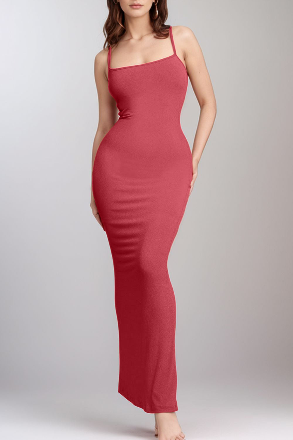 Maataji presents ( Basic Bae Built-In Shapewear Sleeveless Maxi Dress )