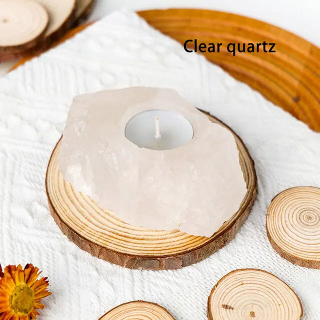 Natural Shape Crystals Candle Holder