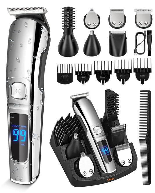 Ufree Beard Trimmer for Men, Waterproof Electric Razor for Nose, Body, Face and Mustache, Cordless Hair Clippers Shavers for Men