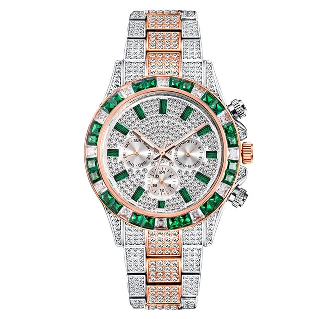 Maataji Crystal Calendar Watch