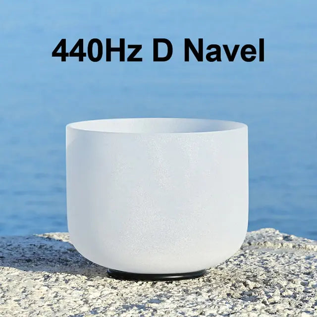 8 Inch White Frosted Quartz Crystal Singing Bowl