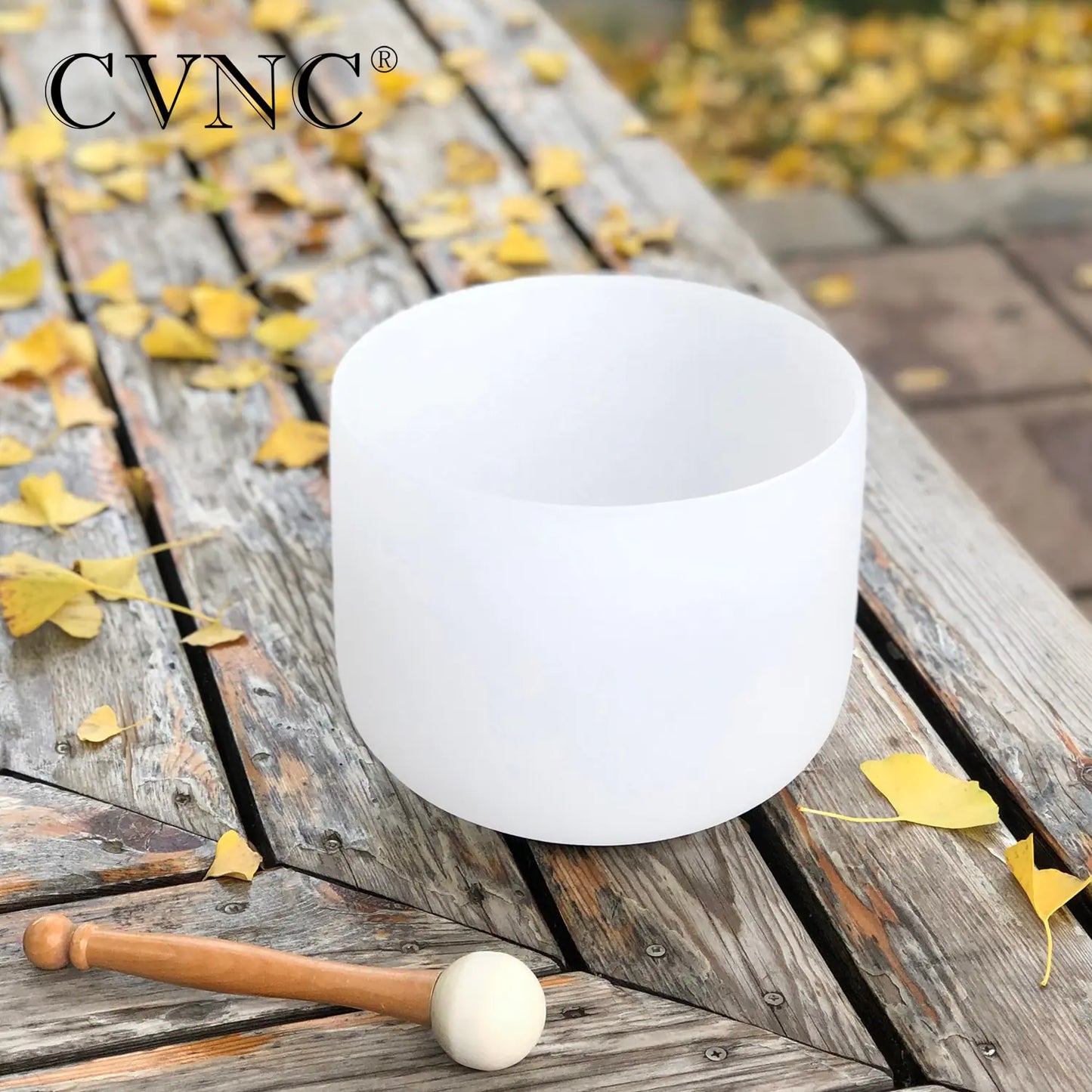 8 Inch White Frosted Quartz Crystal Singing Bowl