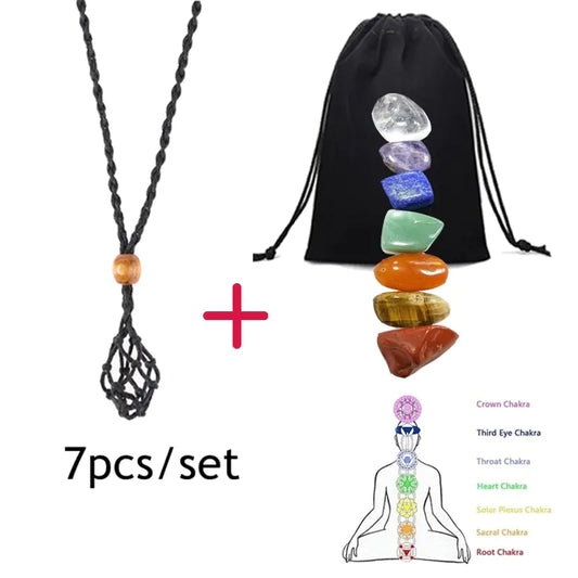 7 Piece Chakra Set Crystal Necklace ( Reiki Healing)