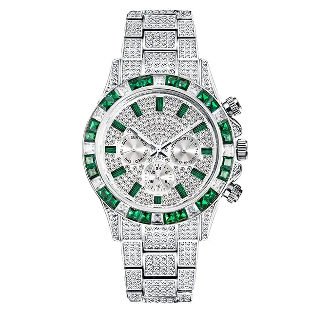 Maataji Crystal Calendar Watch