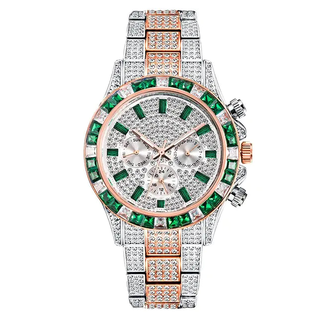 Maataji Crystal Calendar Watch