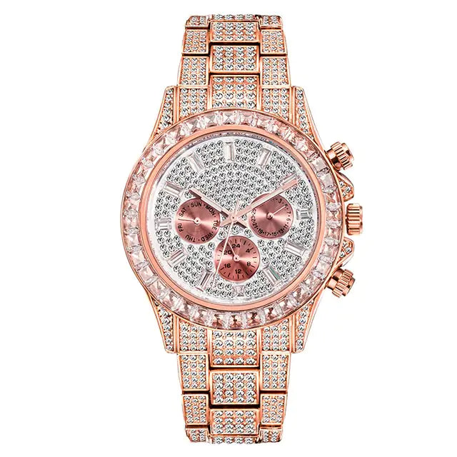 Maataji Crystal Calendar Watch