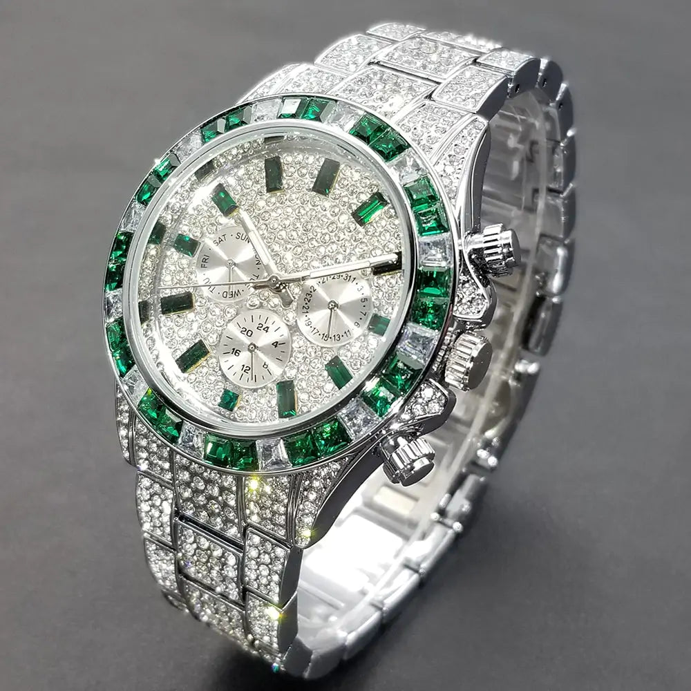 Maataji Crystal Calendar Watch