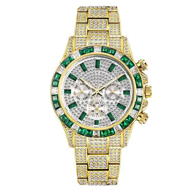 Maataji Crystal Calendar Watch