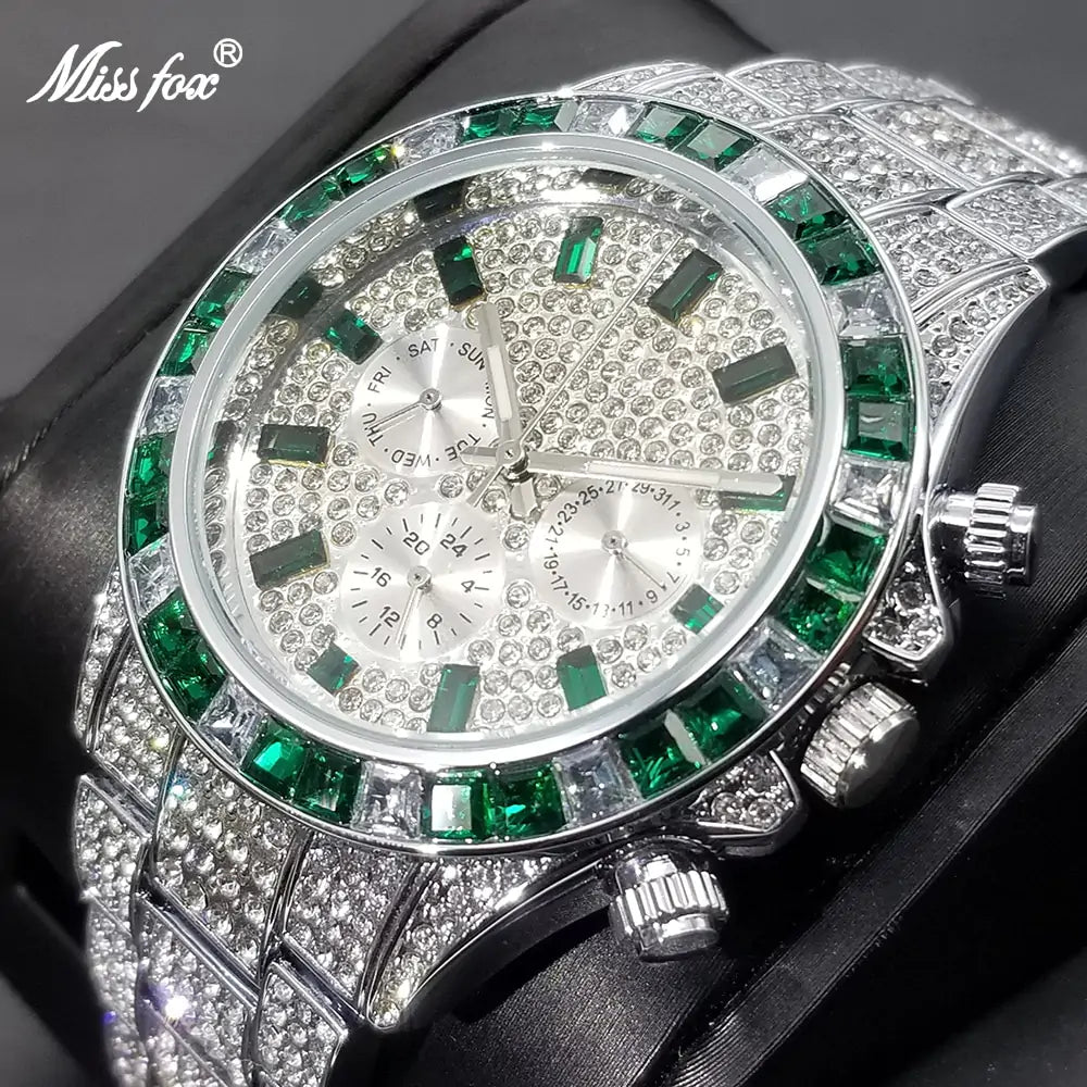 Maataji Crystal Calendar Watch
