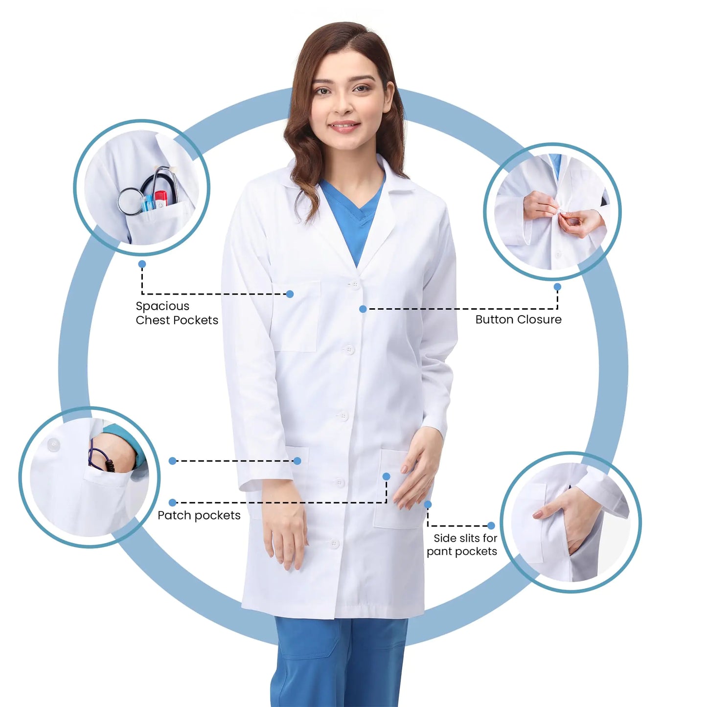 We Heal Hearts Presents ( Professional Lab Coat for Women Medical Coat )