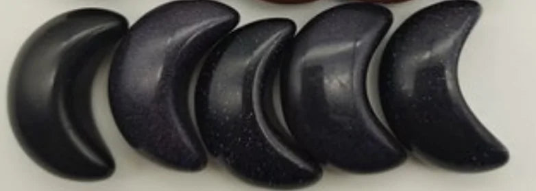 Natural Black Obsidian Moon Shape Crystals