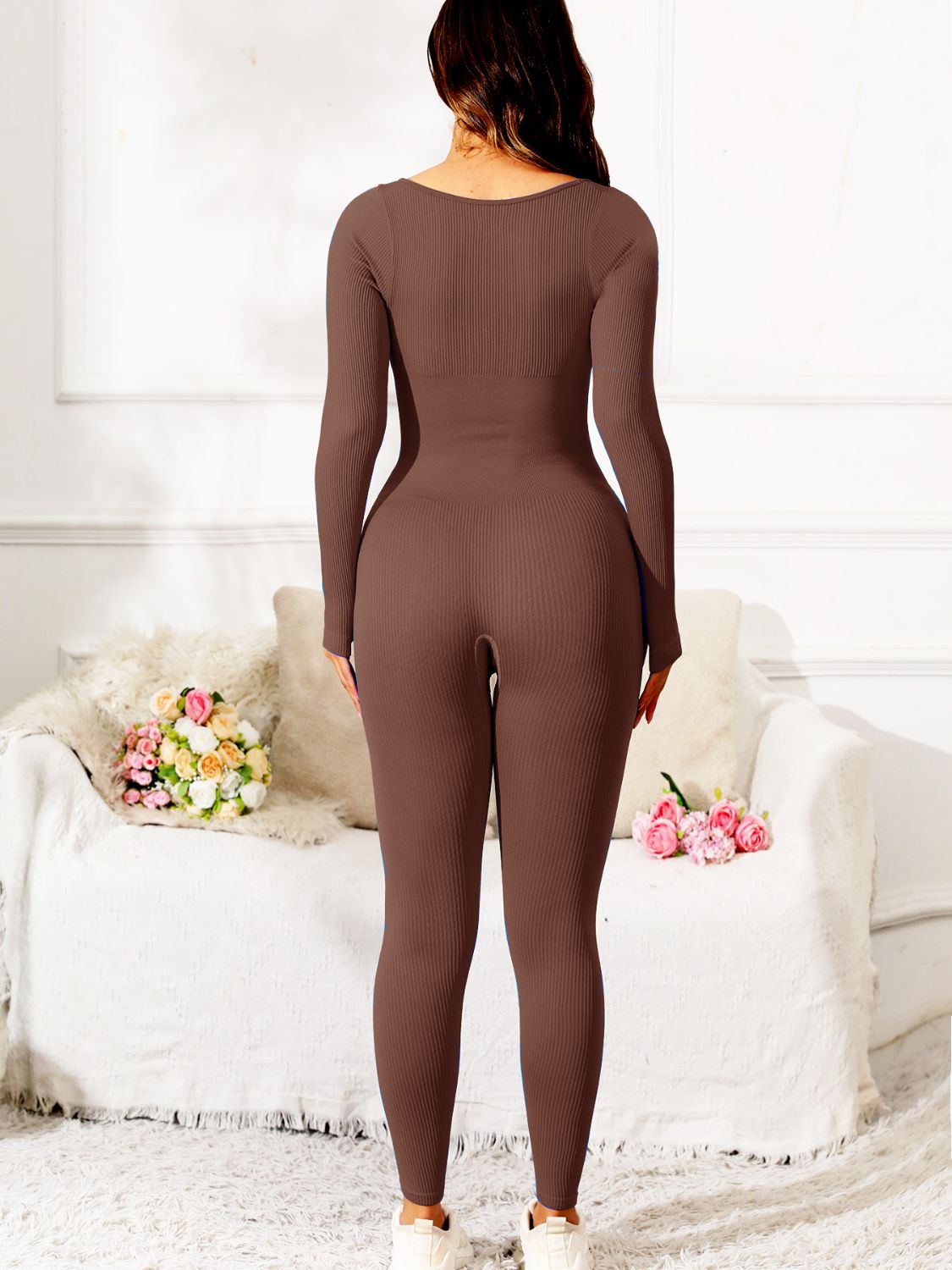 Maataji Scoop Neck Long Sleeve Jumpsuit