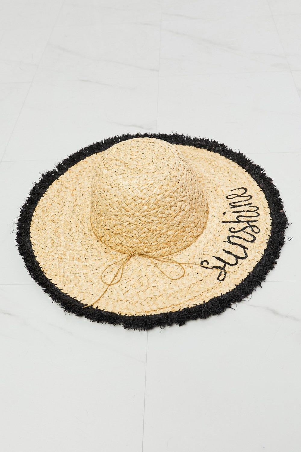 Maataji presents ( Fame Sunshine Straw Fringe Hat )