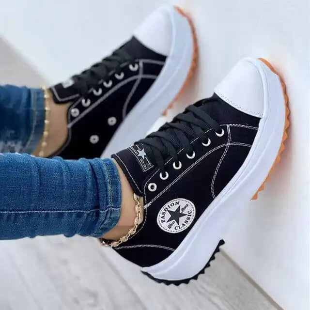 Maataji Women's Canvas Lace up Sneakers