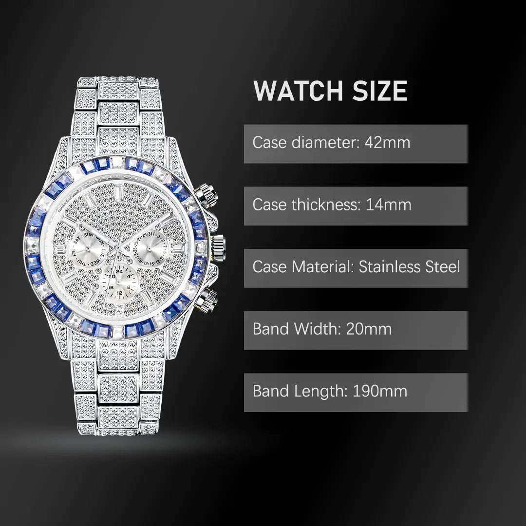 Maataji Crystal Calendar Watch