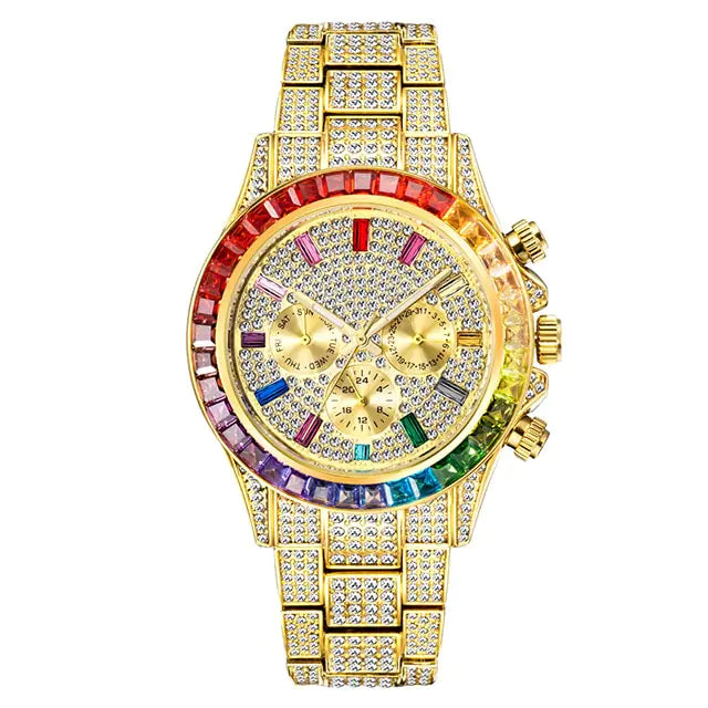 Maataji Crystal Calendar Watch