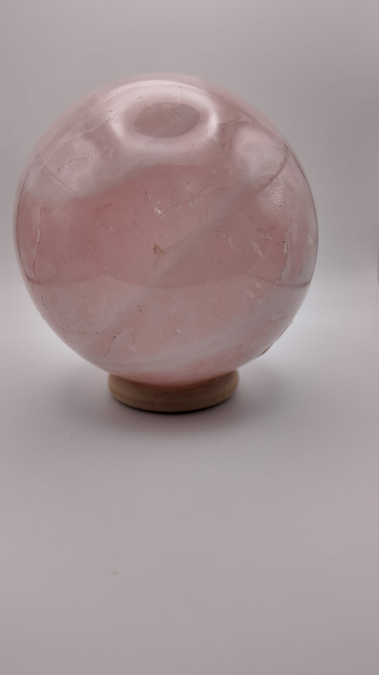 Rose Quartz Sphere Huge ( with stand )