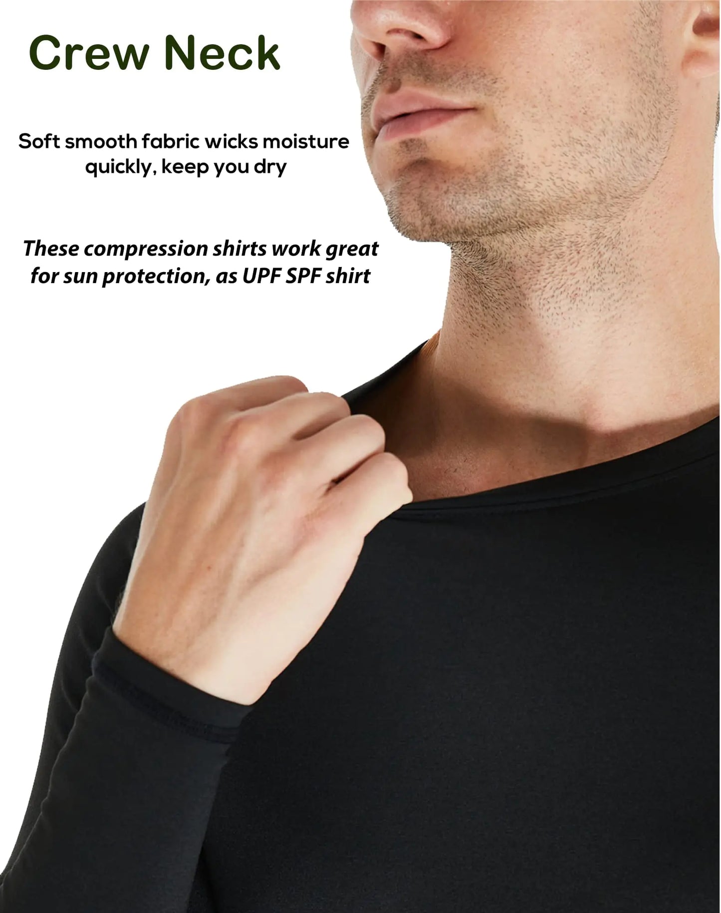 Real Over Rich presents Men's Compression Shirts Long Sleeve  (5 Pack)