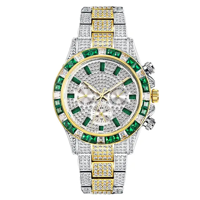 Maataji Crystal Calendar Watch